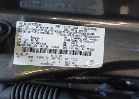 2015 Ford Focus Se from USA, damaged, VIN 1FADP3F26FL344453